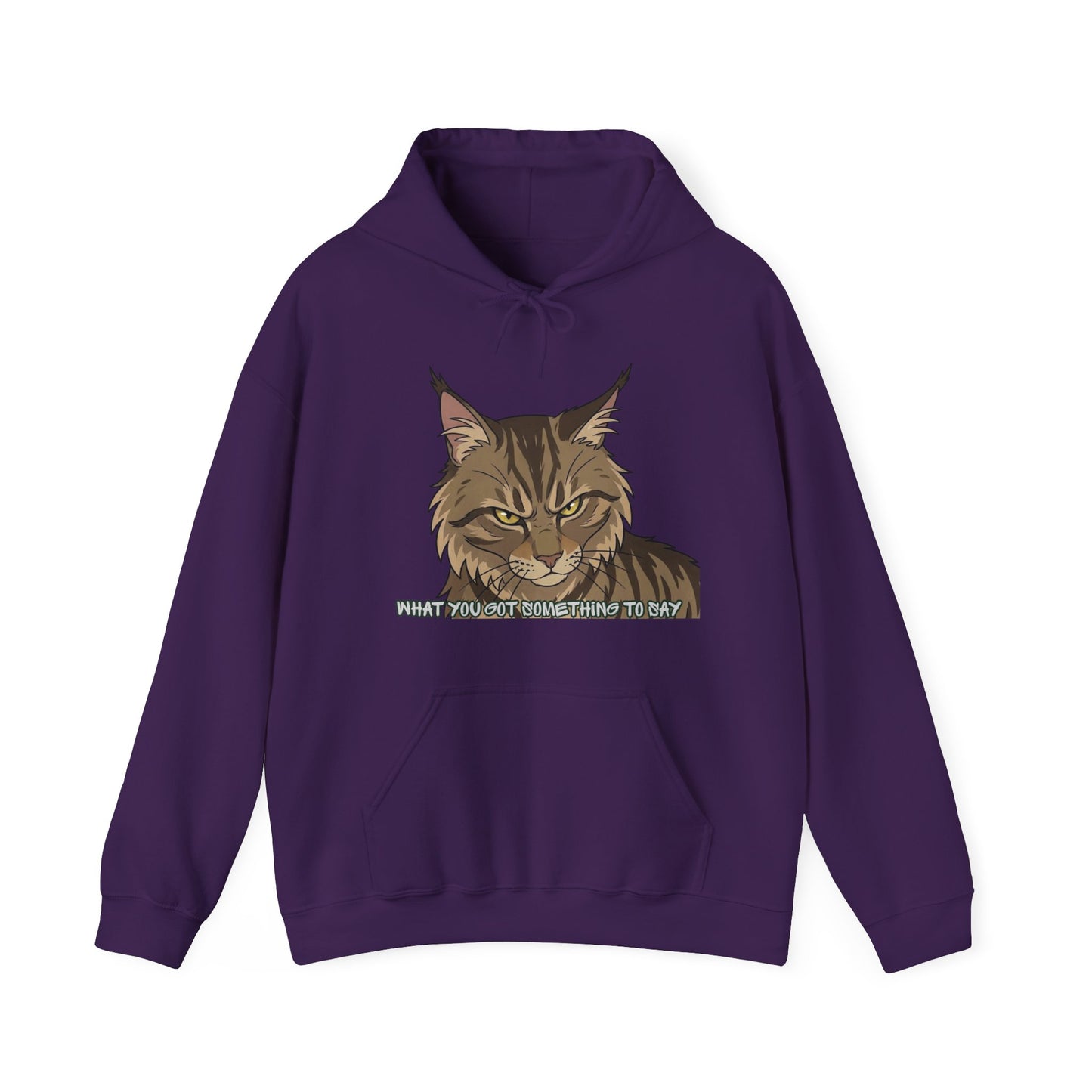 Cat Face Hoodie — “What Wouldn’t Something Be, Right?” Graphic Pullover for Cat Lovers