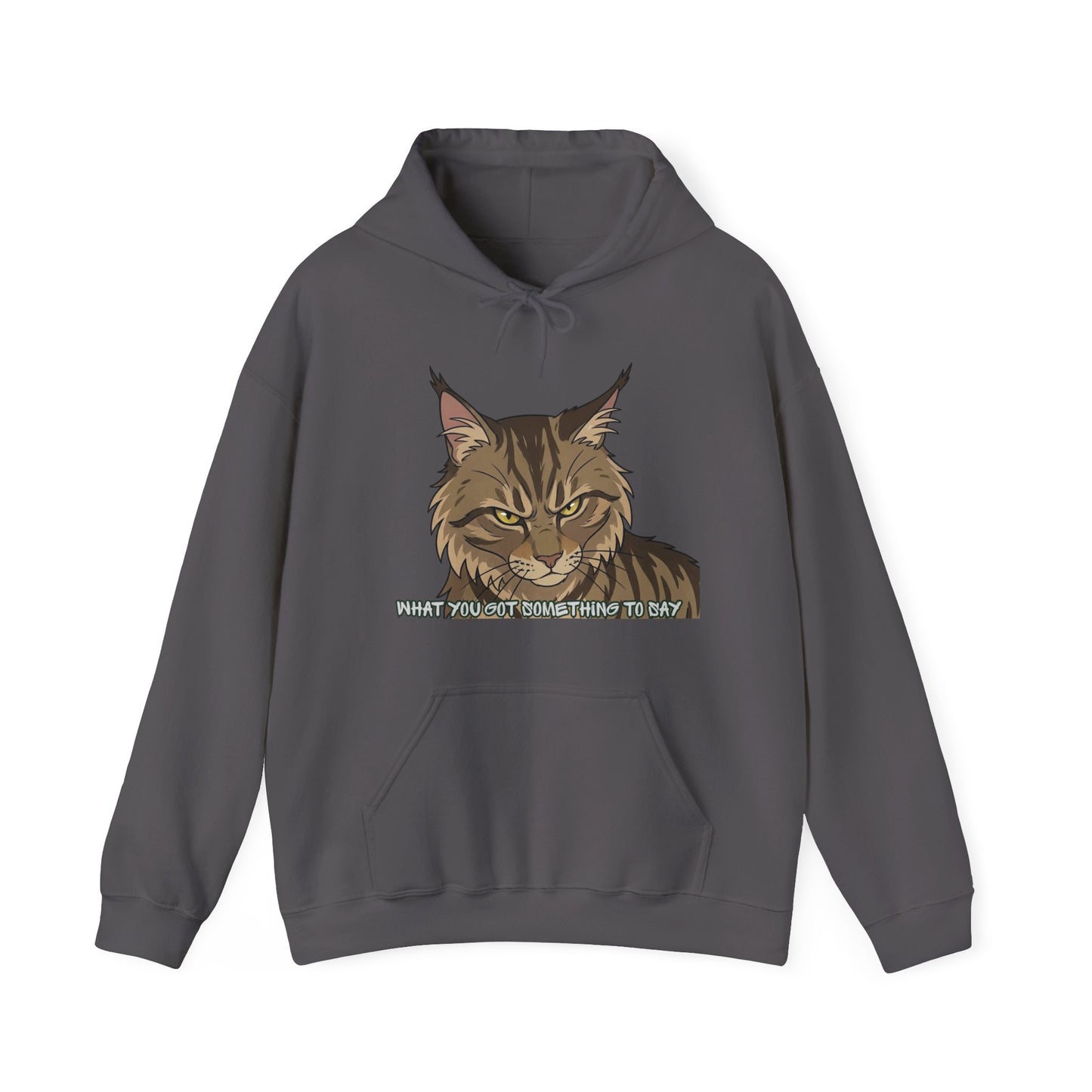 Cat Face Hoodie — “What Wouldn’t Something Be, Right?” Graphic Pullover for Cat Lovers