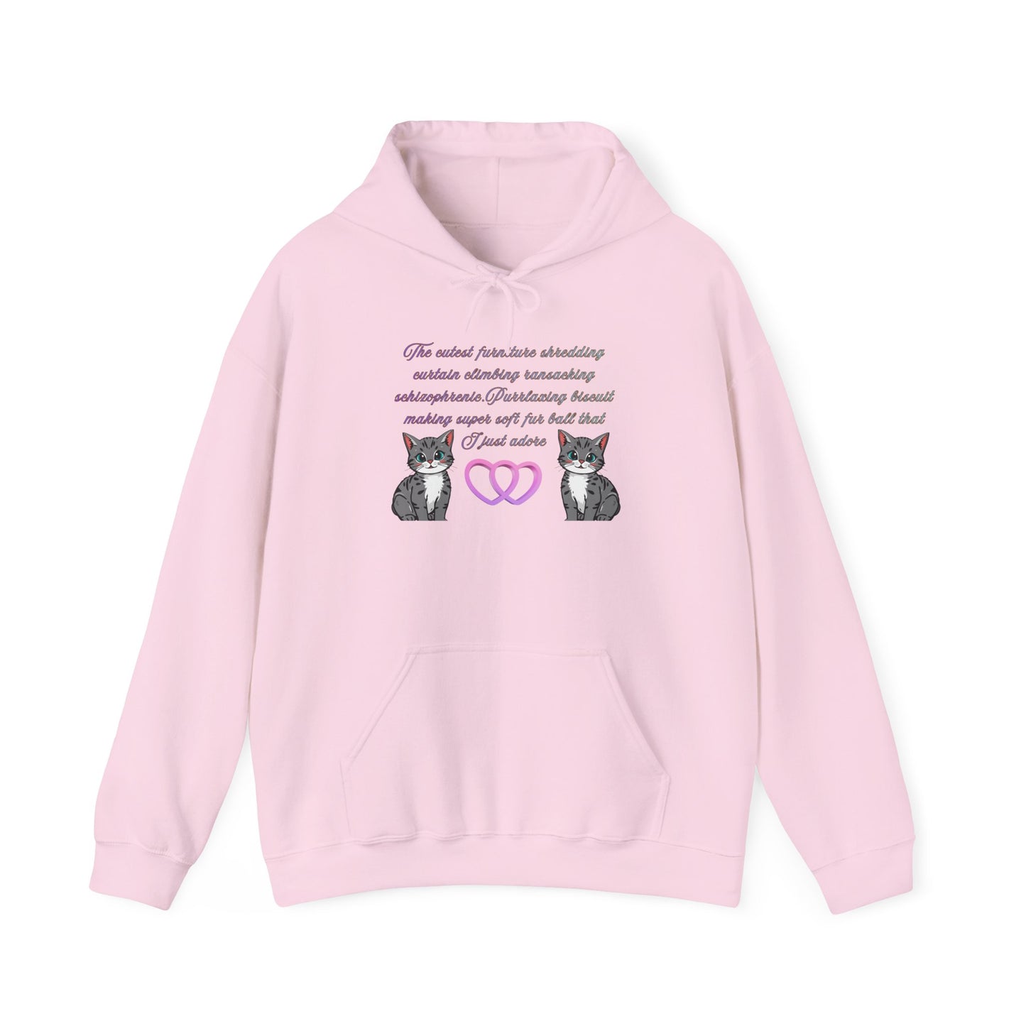 Cat Lover Hoodie – Matching Hearts & Kittens Graphic Sweatshirt