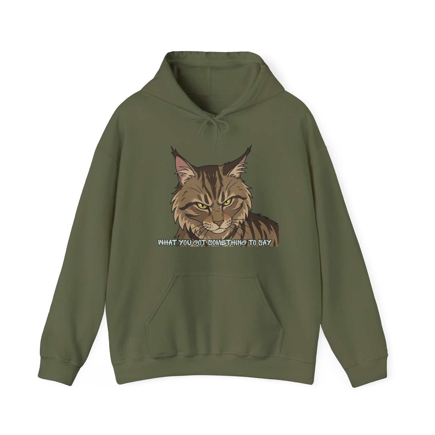 Cat Face Hoodie — “What Wouldn’t Something Be, Right?” Graphic Pullover for Cat Lovers